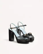 Valentino Sandal Royal Platform Sandal In Kidskin 115Mm - Image 6